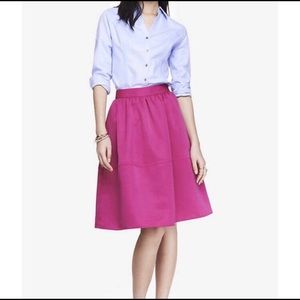 Express hot pink rose full midi skirt / retro